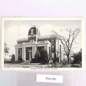 Vintage Stratford College Danville Virginia Postcard 1945 B&W Photo Litho